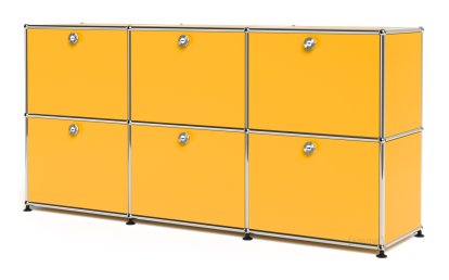 USM Haller Sideboard 50, Customizable, Golden yellow RAL 1004, With 3 drop-down doors, With 3 drop-down doors
