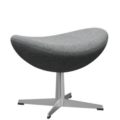 Egg Footstool, Hallingdal 65, 116 - White grey, Satin polished aluminium
