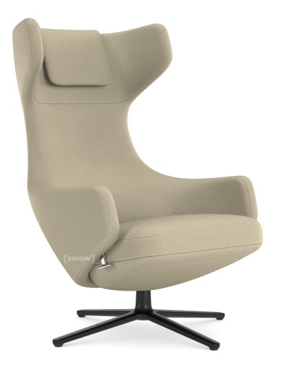 Grand Repos Lounge Chair, Chair Grand Repos, Fabric Dumet beige melange, 40 cm, Basic dark