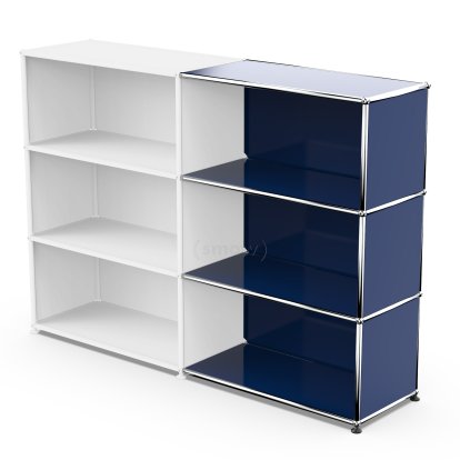 USM Haller Extension Kit Horizontal 3, Steel blue RAL 5011, 35 cm