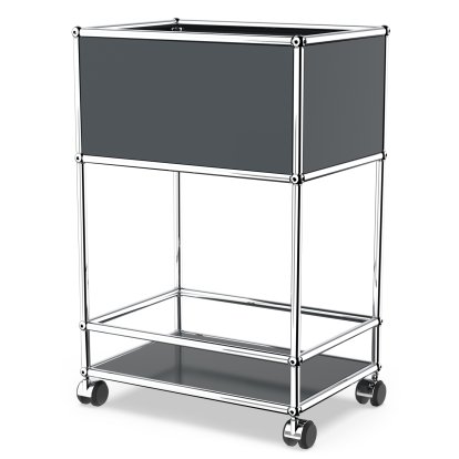 USM Haller Bar Sideboard Type 2, Anthracite RAL 7016, Soft castors for hard floor surfaces