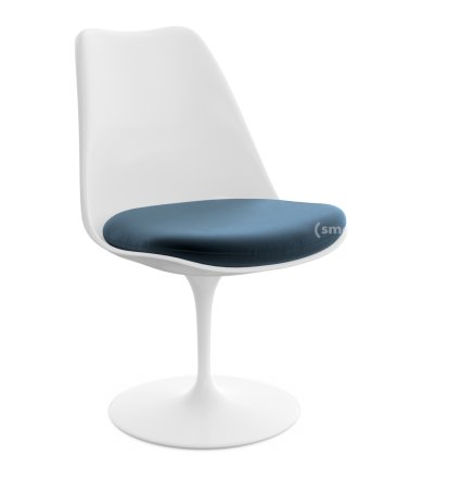 Saarinen Tulip Chair, Static, Seat cushion, White, Night Blue (Eva 170)