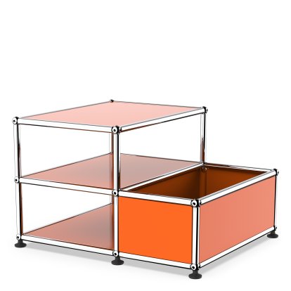 USM Haller Side Table with Storage Container, Pure orange RAL 2004