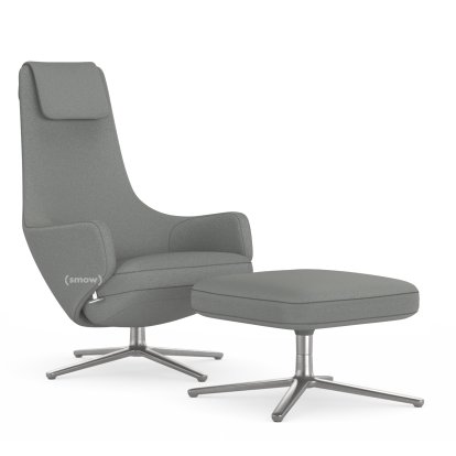 Repos, Chair Repos & Ottoman, Fabric Cosy 2 Pebble Grey, 45 cm, Polished