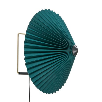 Matin Wall Lamp, Ø 380 mm, Green, Brass polished