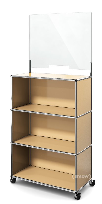 USM Haller Counter M with Security Screen, USM beige, With castors