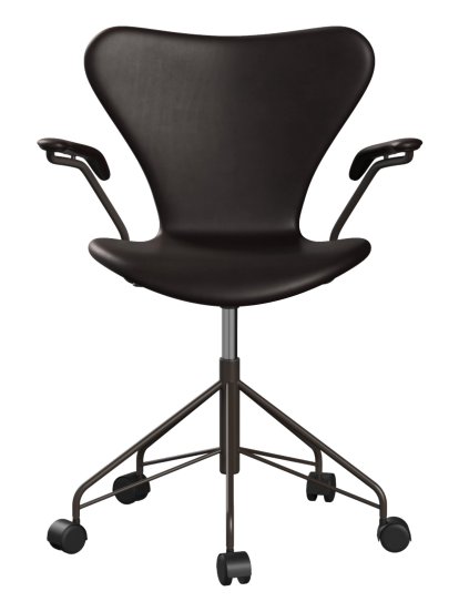 Series 7 Swivel Chair 3117/3217 Full Upholstery, With armrests, Leather Grace dark brown, Brown bronze