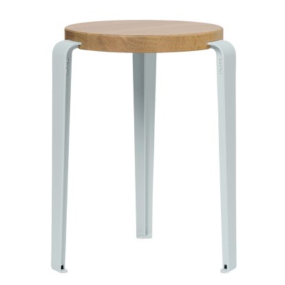 Lou Stool, Solid Wood, Solid oak, Pale blue