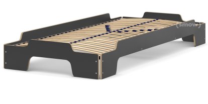 Rolf Heide Stacking Bed Comfort, 100 x 200, CPL anthracite, Solid wood frame