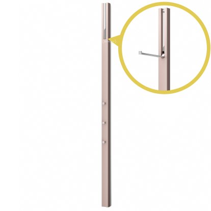 Line Wardrobe, Accent paint dusky rose, Chrome polished