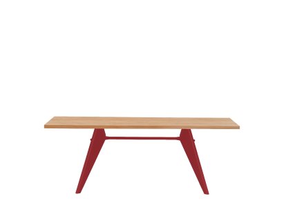 EM Table, 200 x 90 cm, Natural oak veneer, protective varnish, Japanese red