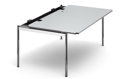 USM Haller Table Advanced, 175 x 100 cm, 02-Pearl grey laminate, Hatch right
