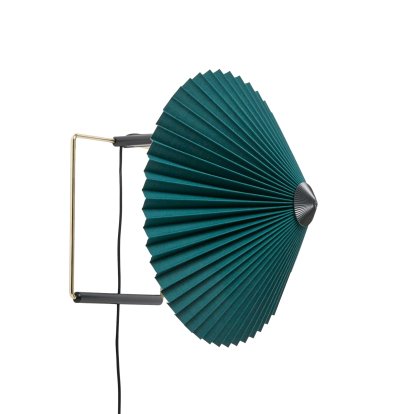 Matin Wall Lamp, Ø 300 mm, Green, Brass polished