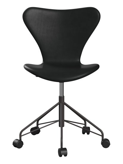 Series 7 Swivel Chair 3117/3217 Full Upholstery, Without armrests, Leather Grace dark brown, Black