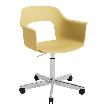 Layout 241 Swivel Armchair, Biscotti, Polished aluminium