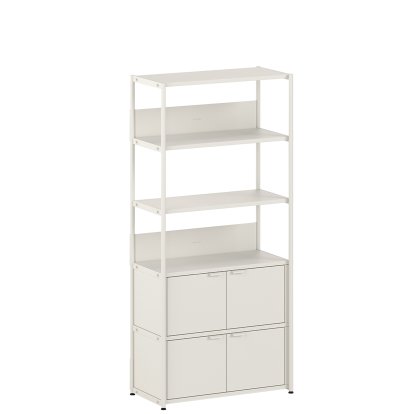 Unit Shelf Steel, 180 cm, 2 x double doors, Cream white