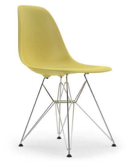 Eames Plastic Side Chair DSR, Citron, Without upholstery, Without upholstery, Standard version - 43 cm, Chrome-plated