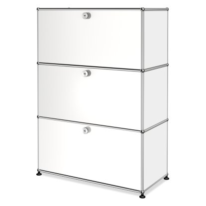 USM Haller Highboard M, Customizable, Pure white RAL 9010, With drop-down door, With drop-down door, With drop-down door