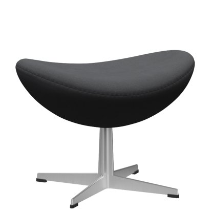 Egg Footstool, Christianshavn, Christianshavn 1172 - Grey Uni, Satin polished aluminium
