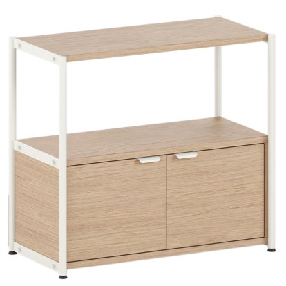 Unit Sideboard M Wood, 1 x double door, Oak / Cream white