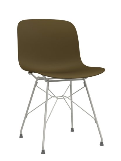 Troy Chair, Green, White lacquered