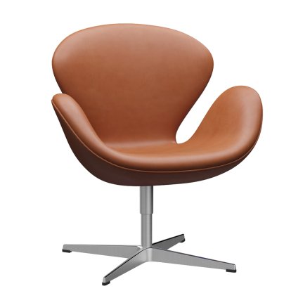 Swan Chair, Special height 48 cm, Leather Grace, Walnut
