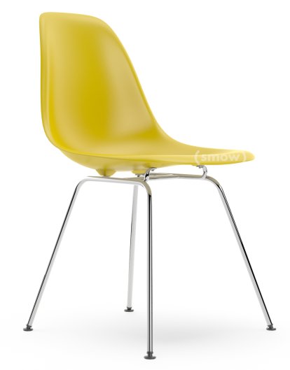 Eames Plastic Side Chair DSX, Mustard, Without upholstery, Without upholstery, Standard version - 43 cm, Chrome-plated