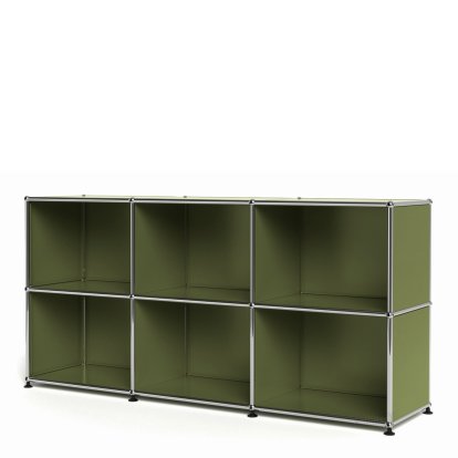USM Haller Sideboard 50, Customizable, Olive green RAL 6003, Open, Open