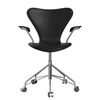 Series 7 Swivel Chair 3117/3217 Front Upholstery, With armrests, Coloured ash, Black, Black, Chrome
