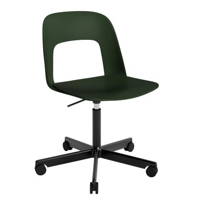 Layout 141 Swivel Chair, Bottle green, Black powder coated aluminium