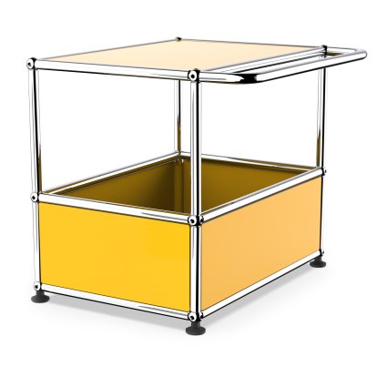 USM Haller Bar Table, With bars, Golden yellow RAL 1004, Adjustable feet