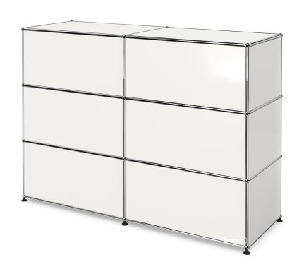 USM Haller Counter Type 1, Pure white RAL 9010, 150 cm (2 elements), 50 cm