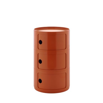 Componibili Container Big, 3 Compartments, Orange, Without castors