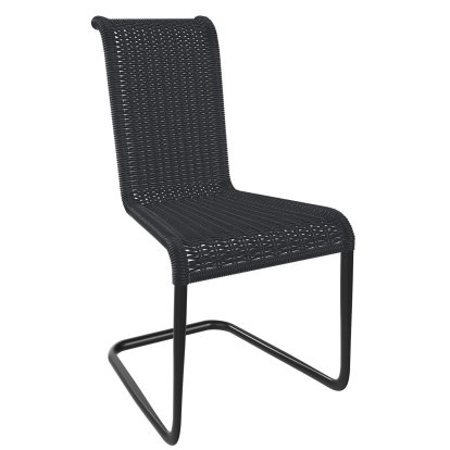 B20 Chair, Wickerwork I, Dark blue, Black