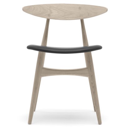 CH33P Chair, White oiled oak, Leather anthracite