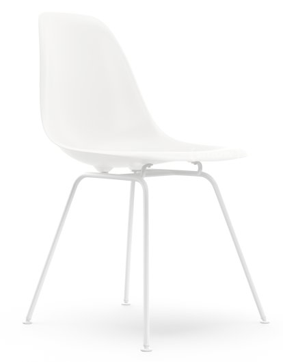 Eames Plastic Side Chair DSX, White non-RE, Without upholstery, Without upholstery, Standard version - 43 cm, Coated white