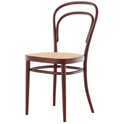 214 / 214 M Chair, Without armrests, Mahogany stained beech, Cane-work natural