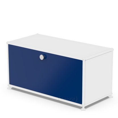 USM Haller Drop-down Door for USM Haller Shelves, 75 cm x 35 cm, Steel blue RAL 5011, without lock