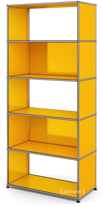 USM Haller Living Room Shelf M Type 1, 2 back panels, Golden yellow RAL 1004