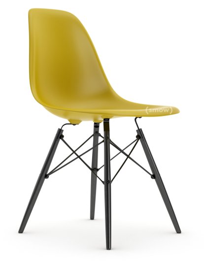 Eames Plastic Side Chair DSW, Mustard, Without upholstery, Without upholstery, Standard version - 43 cm, Black maple