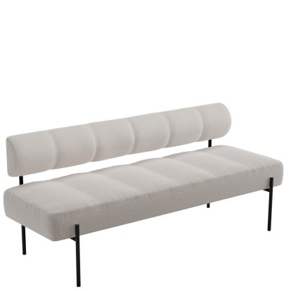 Daybe Dining Sofa, Brusvik 02 - warm light grey, Black