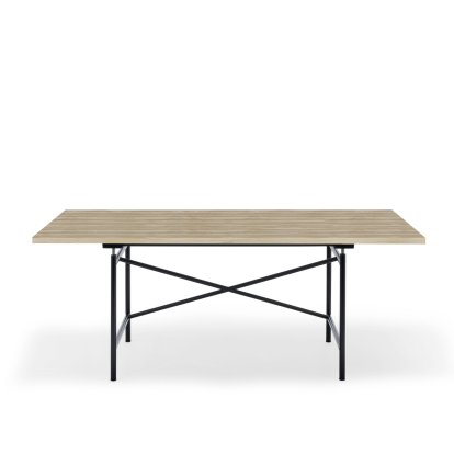 Eiermann 1 M Table (Mechanical Height Adjustment), Oak natural, 180 x 90 cm, Black