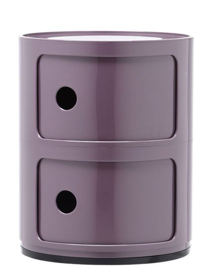 Componibili Container Round - 2 Compartments, Purple
