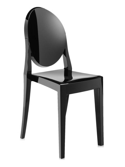 Victoria Ghost Chair, Opaque, Polished black