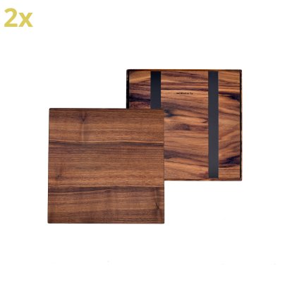 Wooden Overlay (Set of 2) for USM Haller Shelves, Size L, 35 cm x 35 cm, American walnut