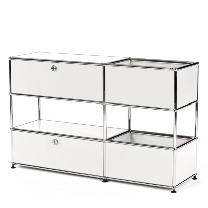 USM Haller Kids Sideboard M With Storage Boxes, Self-coloured, Pure white RAL 9010, With extension door (incl. metal box insert)