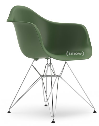 Eames Plastic Armchair DAR, Forest, Without upholstery, Without upholstery, Standard version - 43 cm, Chrome-plated