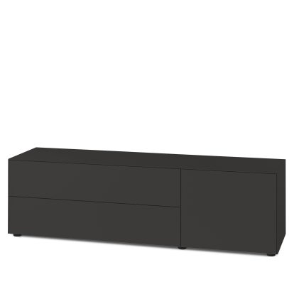 Nex Pur Box 2.0 with drawers and doors, 48 cm, H 50 cm x B 180 cm (with door and two drawers), Graphite