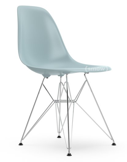 Eames Plastic Side Chair DSR, Ice grey, Without upholstery, Without upholstery, Standard version - 43 cm, Chrome-plated