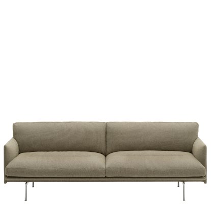 Outline Soft Sofa, 3 Seater, Clay 15 – moos grey, Aluminium, polished